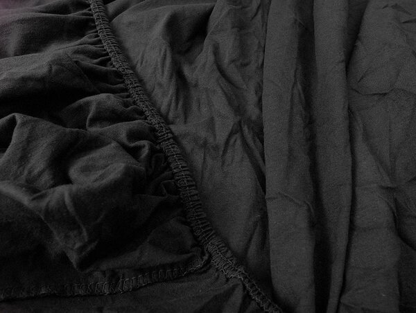 Jersey plahta crna 90 x 200 cm