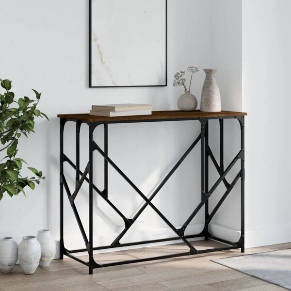 Konzolni stol boja smeđeg hrasta 100x40x80 cm konstruirano drvo - Smeđi hrast 1 Smeđi hrast