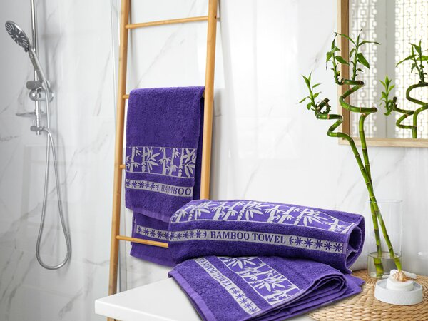 Bambusni ručnik BAMBOO 50x90 cm ljubičasti, 70% bambusovo vlakno | 30% pamuk