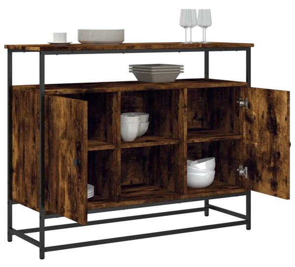 Komoda boja dimljenog hrasta 100x35x80 cm konstruirano drvo - Dimljeni hrast 1 Dimljeni hrast