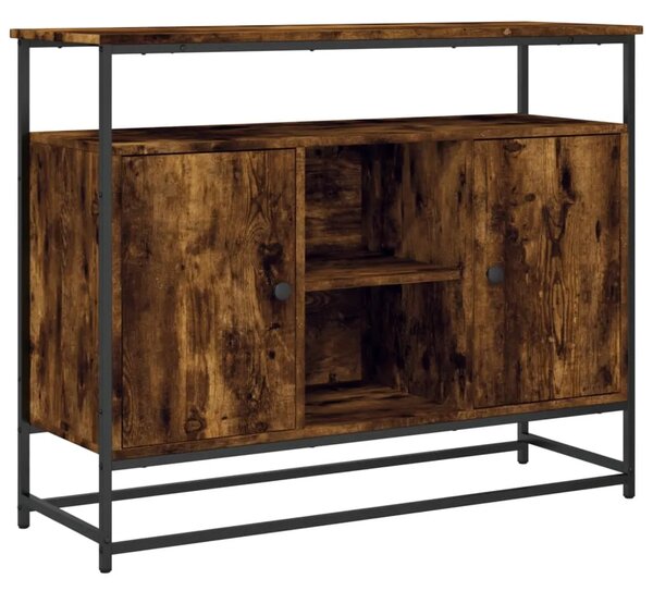 Komoda boja dimljenog hrasta 100x35x80 cm konstruirano drvo - Dimljeni hrast 1 Dimljeni hrast