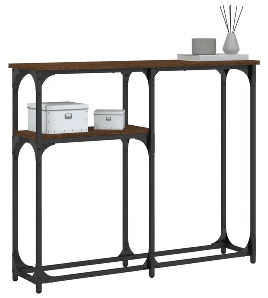 Konzolni stol boja hrasta 90 x 22 5 x 75 cm konstruirano drvo - Smeđi hrast 1 90 cm Smeđi hrast