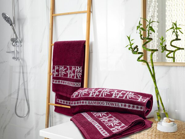 Bambus ručnik BAMBOO 70x140 cm vinska crvena, 70% bambus | 30% pamuk