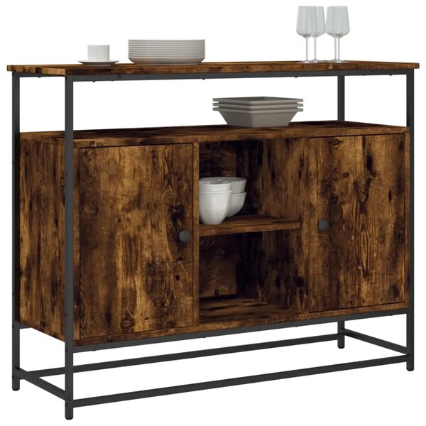 Komoda boja dimljenog hrasta 100x35x80 cm konstruirano drvo - Dimljeni hrast 1 Dimljeni hrast