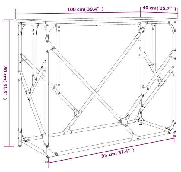 Konzolni stol boja smeđeg hrasta 100x40x80 cm konstruirano drvo - Smeđi hrast 1 Smeđi hrast