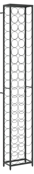 Stalak za vino za 57 boca crni 34 x 18 x 200 cm kovano željezo - 34 x 18 x 200 cm 1 1 1