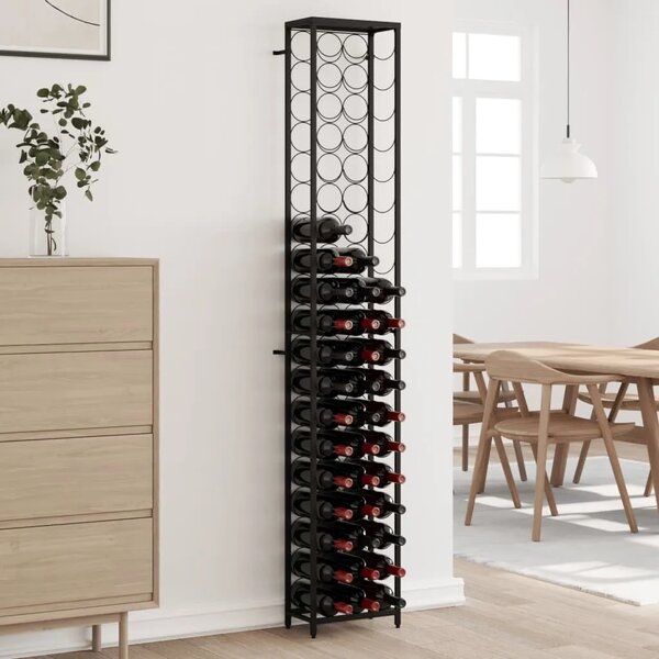 Stalak za vino za 57 boca crni 34 x 18 x 200 cm kovano željezo - 34 x 18 x 200 cm 1 1 1