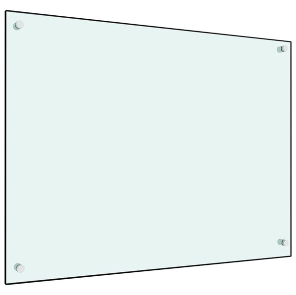 VidaXL Kuhinjska zaštita od prskanja bijela 80 x 60 cm kaljeno staklo