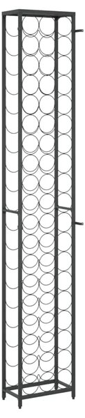 Stalak za vino za 57 boca crni 34 x 18 x 200 cm kovano željezo - 34 x 18 x 200 cm 1 1 1