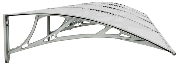 Nadstrešnica za vrata siva i prozirna 400x75 cm polikarbonat - Siva i prozirna 400 x 75 cm 1 s 12 ploča