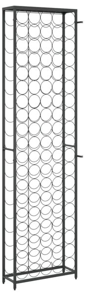 Stalak za vino za 95 boca crni 54 x 18 x 200 cm kovano željezo - 54 x 18 x 200 cm 1 1 1