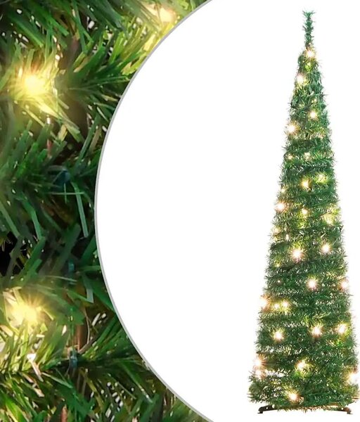 Umjetno božićno drvce 50 LED žarulja zeleno 120 cm - 120 x 40 cm 1 1 1