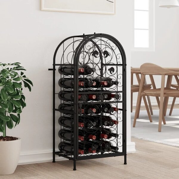 Stalak za vino za 33 boce crni 45 x 36 x 100 cm kovano željezo - 45 x 36 x 100 cm 1 1 1