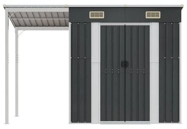 Vrtna kućica s produženim krovom antracit 277x107x181cm čelik - Antracit 1 Antracit