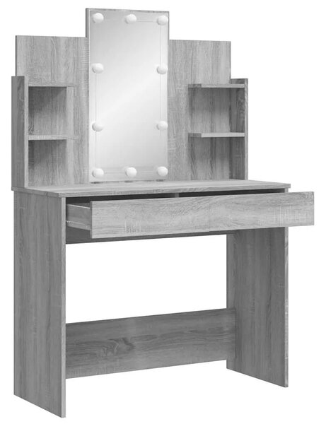 Toaletni stolić s LED svjetlima boja hrasta sonome 96x40x142 cm - Sivi hrast sonoma 1 Sivi hrast sonoma