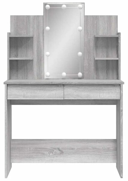 Toaletni stolić s LED svjetlima boja hrasta sonome 96x40x142 cm - Sivi hrast sonoma 1 Sivi hrast sonoma