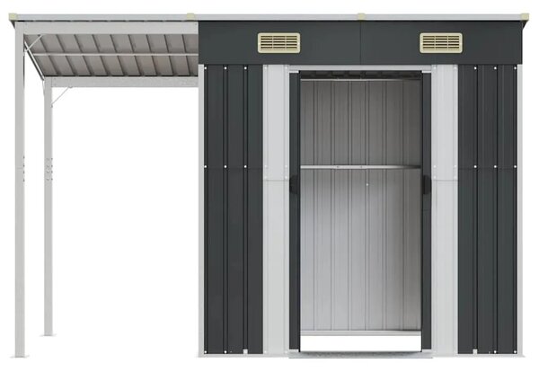 Vrtna kućica s produženim krovom antracit 277x107x181cm čelik - Antracit 1 Antracit