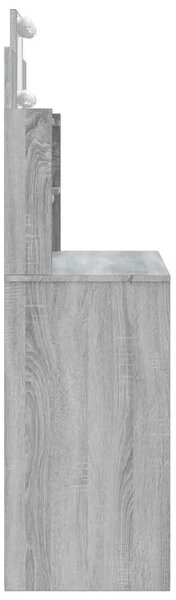 Toaletni stolić s LED svjetlima boja hrasta sonome 96x40x142 cm - Sivi hrast sonoma 1 Sivi hrast sonoma
