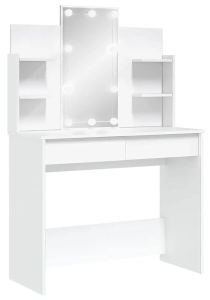 Toaletni stolić s LED svjetlima bijeli 96 x 40 x 142 cm - Bijela 1 Bijela
