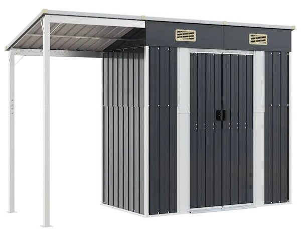 Vrtna kućica s produženim krovom antracit 277x107x181cm čelik - Antracit 1 Antracit