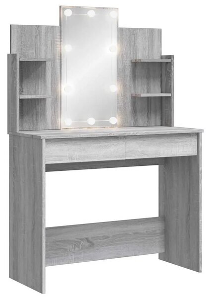 Toaletni stolić s LED svjetlima boja hrasta sonome 96x40x142 cm - Sivi hrast sonoma 1 Sivi hrast sonoma