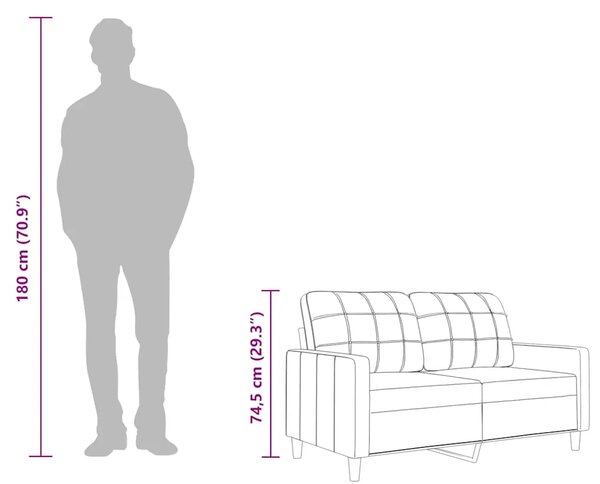 Dvosjed od tkanine tamnosivi 120 cm - Tamno siva 120 cm Tamno siva 120 cm