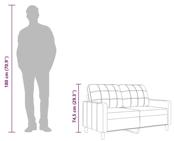 Dvosjed od tkanine svjetlosivi 140 cm - Svjetlosiva 140 cm Svjetlosiva 140 cm