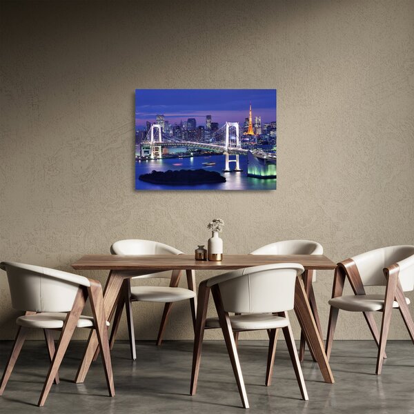 Staklena slika noćnog života velegrada (70x50 cm)
