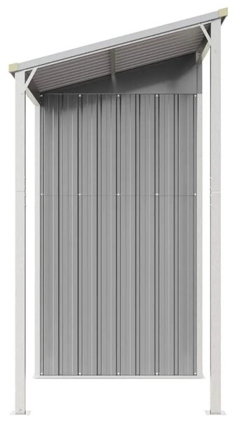 Vrtna kućica s produženim krovom svijetlosiva 277x107x181 cm čelična - Svjetlosiva 1 Svjetlosiva