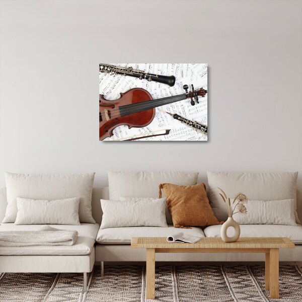 Staklena slika - Glazbeni instrumenti (70x50 cm)