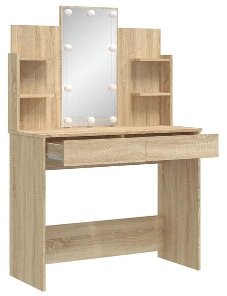 Toaletni stolić s LED svjetlima boja hrasta sonome 96x40x142 cm - sonoma hrast 1 Sonoma hrast