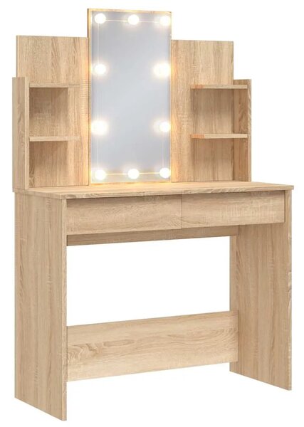 Toaletni stolić s LED svjetlima boja hrasta sonome 96x40x142 cm - sonoma hrast 1 Sonoma hrast