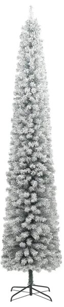 Usko božićno drvce sa stalkom i snijegom 270 cm PVC - Zelena i bijela 270 cm 1 Osnovni