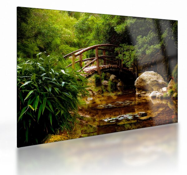 Staklena slika - Most preko riječice (70x50 cm)