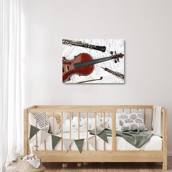Staklena slika - Glazbeni instrumenti (70x50 cm)