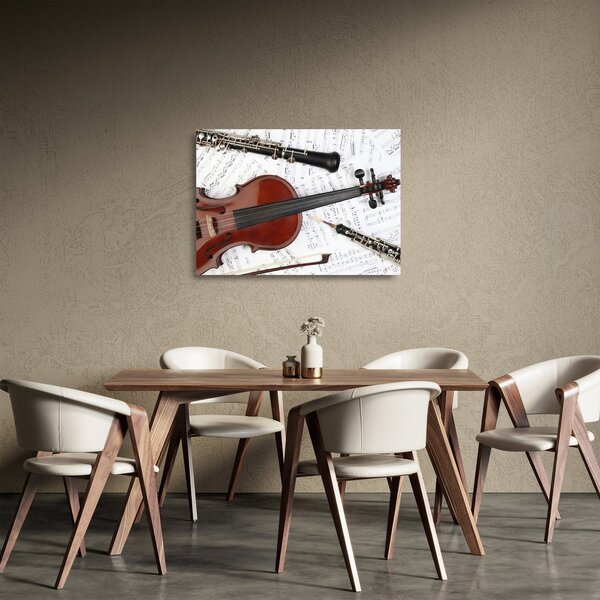 Staklena slika - Glazbeni instrumenti (70x50 cm)