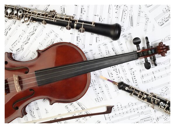 Staklena slika - Glazbeni instrumenti (70x50 cm)