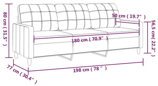 Trosjed od tkanine crvena boja vina 180 cm - boja crnog vina 180 cm Boja crnog vina 180 cm