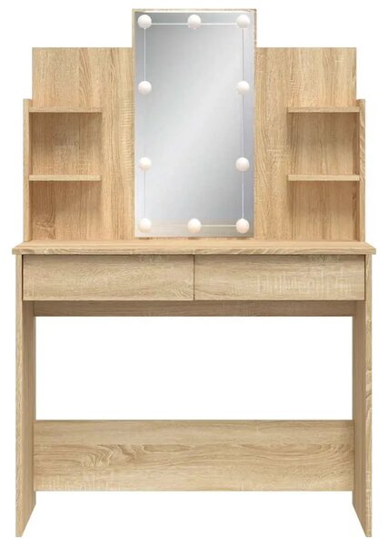 Toaletni stolić s LED svjetlima boja hrasta sonome 96x40x142 cm - sonoma hrast 1 Sonoma hrast