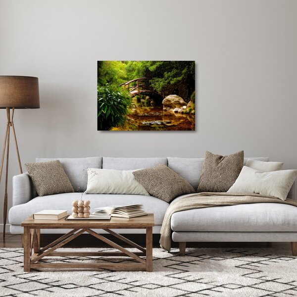 Staklena slika - Most preko riječice (70x50 cm)