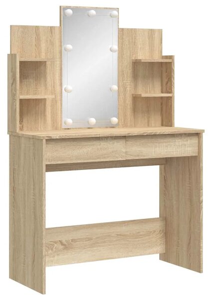 Toaletni stolić s LED svjetlima boja hrasta sonome 96x40x142 cm - sonoma hrast 1 Sonoma hrast
