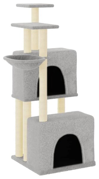 Penjalica za mačke - Kuća za mačke - Grebalica sa stupovima za grebanje svjetlosiva 122 cm - Svjetlosiva Svjetlosiva