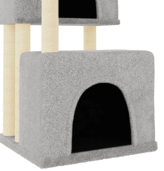 Penjalica za mačke - Kuća za mačke - Grebalica sa stupovima za grebanje svjetlosiva 122 cm - Svjetlosiva Svjetlosiva