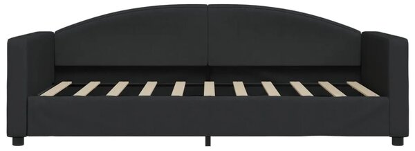 Dnevni krevet s madracem crni 90 x 190 cm od tkanine - Crna 90 x 190 cm s madracem Crna
