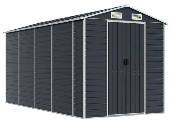 Vrtna kućica antracit 191 x 385 x 198 cm od pocinčanog čelika - Antracit 191 x 385 x 198 cm 1 Antracit