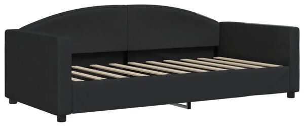 Dnevni krevet s madracem crni 90 x 190 cm od tkanine - Crna 90 x 190 cm s madracem Crna