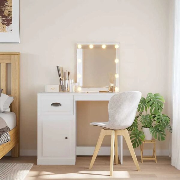 Toaletni stolić s LED svjetlima bijeli 90 x 42 x 132 5 cm - Bijela 1 Bijela