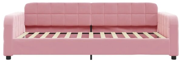 Dnevni krevet na razvlačenje ružičasti 80 x 200 cm baršunasti - Ružičasta 80 x 200 cm s krevetom na izvlačenje i ladicom Ružičas