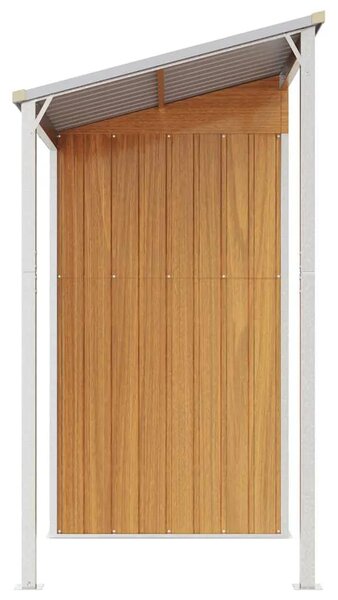 Vrtna kućica s dužim krovom svjetlosmeđa 277x107x181 cm čelik - Svjetlosmeđa 1 Svjetlosmeđa