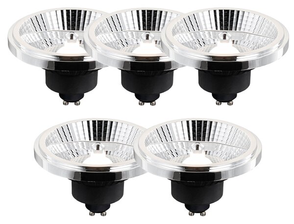Set od 5 GU10 LED žarulja AR111 s 3-stupanjskim prigušivanjem u Kelvinu 10W 800 lm 2700 - 3700K